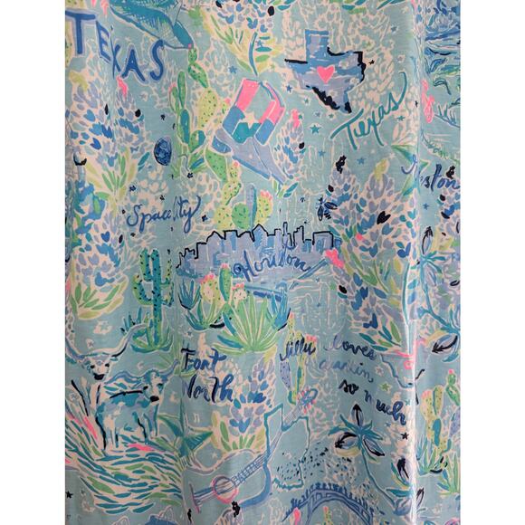 Lilly Pulitzer Kristen Swing Dress Bayside Blue Lilly Loves Texas Size XL - Picture 6 of 8